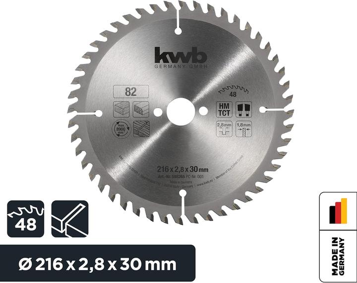 Produktbild kwb 588265 Kreissägeblatt 216 x 30mm 1St.