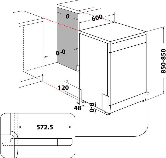 Actual product image Whirlpool WFO 3O41 PL X - Vaatwasser - Grijs