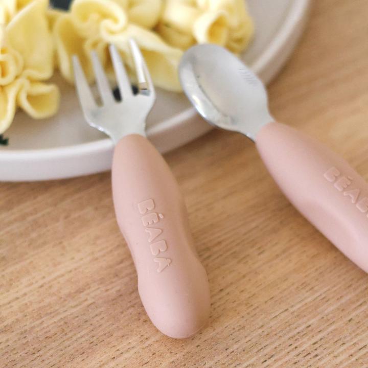 Actual product image Beaba Edelstahllernset (Gabel+Löffel) altrosa