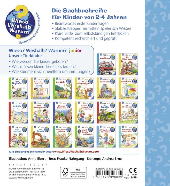 Produktbild Ravensburger Unsere Tierkinder (Deutsch, Frauke Nahrgang, Andrea Erne, 2018)