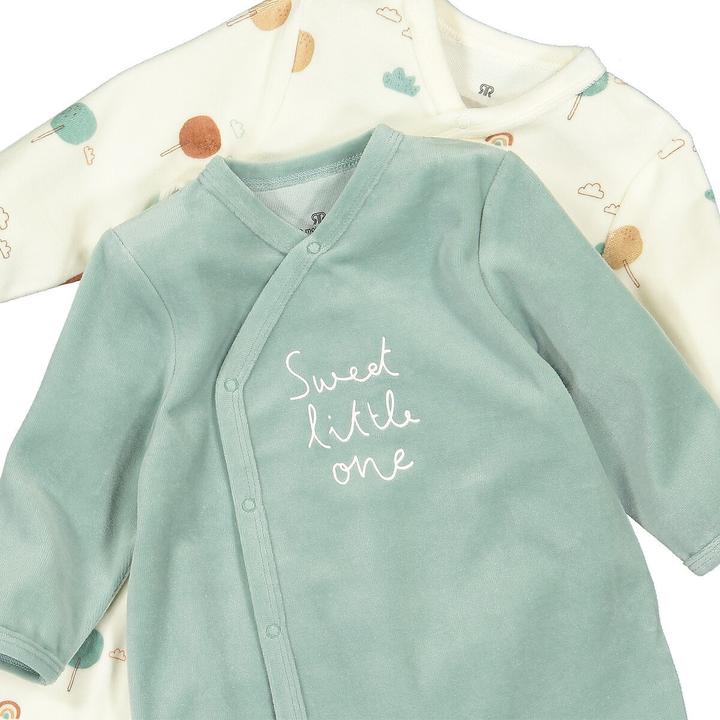 Image du produit La Redoute Collections Lot de 2 grenouillères en velours (54, 56)