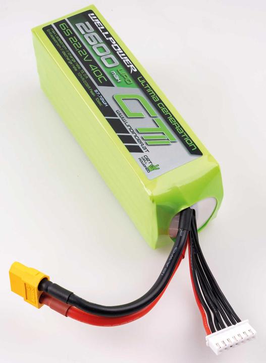 Actual product image Wellpower LIPO AKKU ULTIMA GT II 2600 mAh / 22,2 Volt 6S 40/80C CH5/8 XT-60 (22.20 V, 2600 mAh)