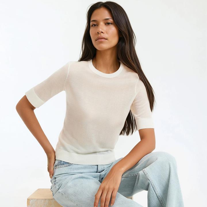 Produktbild La Redoute Collections Feinstrickpullover mit rundem Ausschnitt (M)