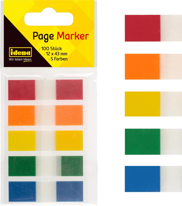 Idena Page Marker Strips 5 colours (12 x 43 mm)
