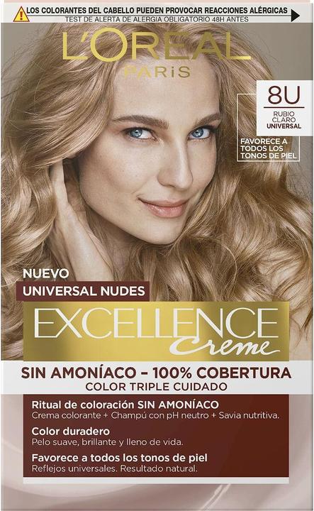 Image du produit L'Oréal Paris Excellence Creme Universal Nudes 8U Light Blonde Hair Dye (Nº 8.0-rubio claro)