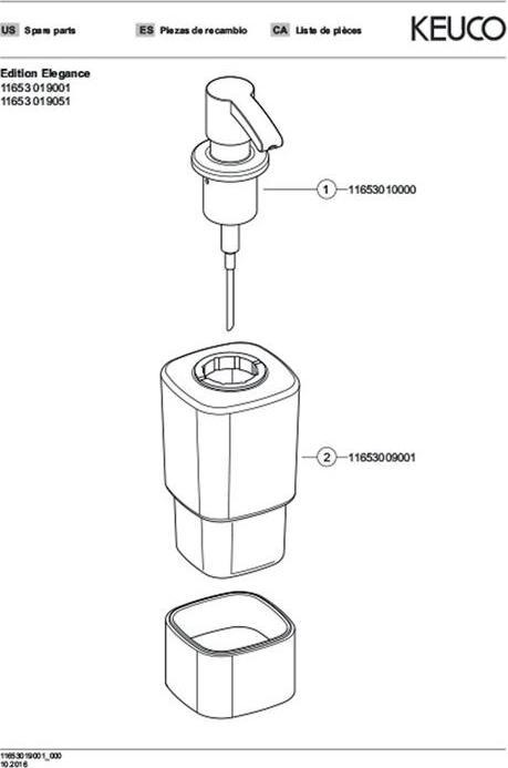 Produktbild Keuco Seifenspender Elegance stehend 11653019001 verchromt