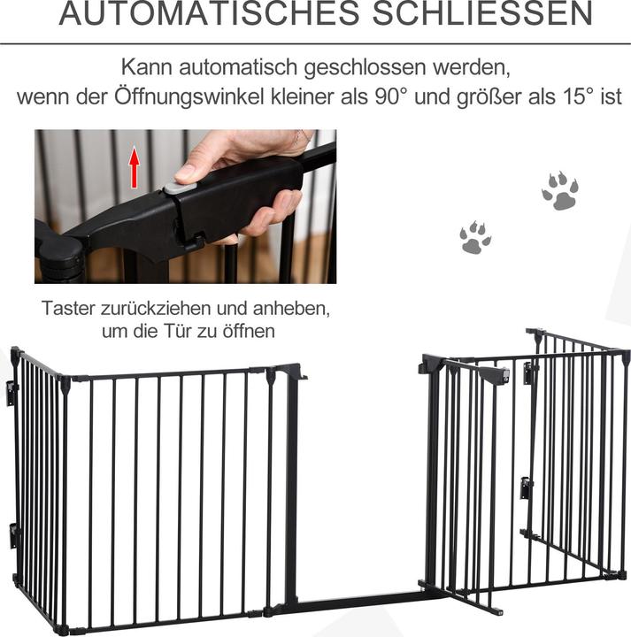 Immagine prodotto PawHut Absperrgitter Stahl, Kunststoff Schwarz