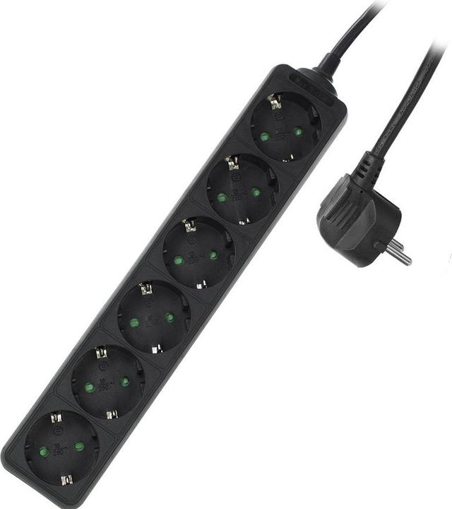 Produktbild ACT Power Strip, 6 sockets, 3 m, black (6x, CEE 7/3, 3 m)