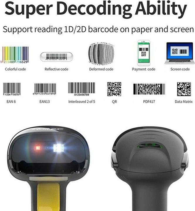 Actual product image Qoltec Laserowy czytnik kodów kreskowych 1D | 2D | czarny (1D barcodes, 2D barcodes, QR Code)