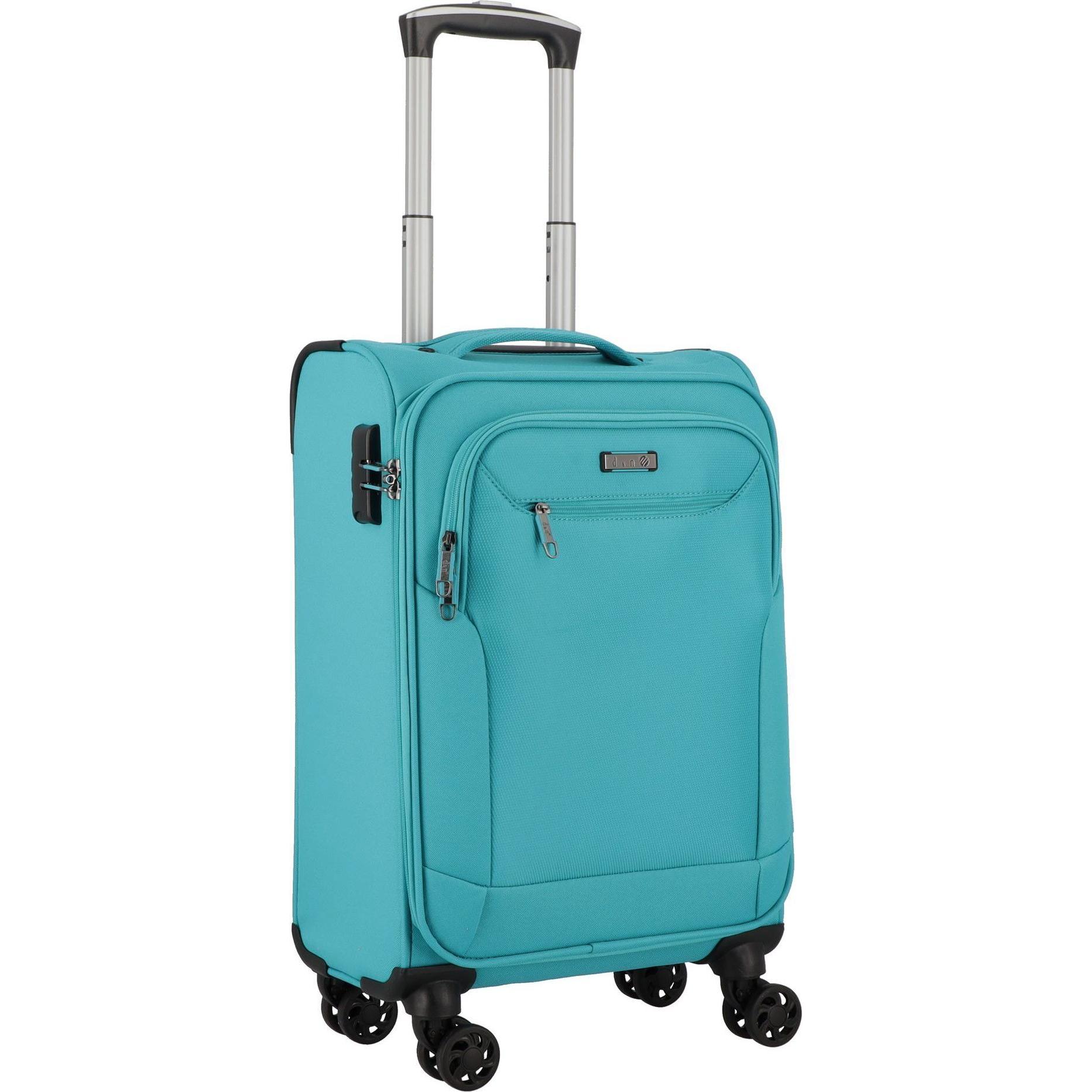 D&N, Koffer, Travel Line 6854 4-Rollen Kabinentrolley 55 cm, Türkis, (35 l, Handgepäck (bis 50l))