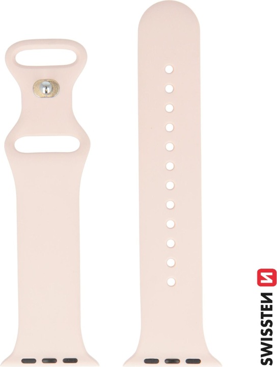 Produktbild Swissten Silicone band for apple watch 38-40 mm pink sand (38 mm, 40 mm, Silikon, Apple Watch Series 1, Apple Watch Series 2, Apple Watch Series 3, Apple Watch Series 4, Apple Watch Series 5, Apple Watch Series 6, Apple Watch SE)