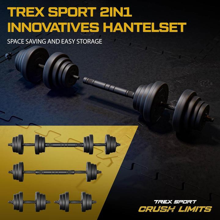 Actual product image Trex Sport Hanteln Set mit Verbindungsrohr (20kg-40kg)