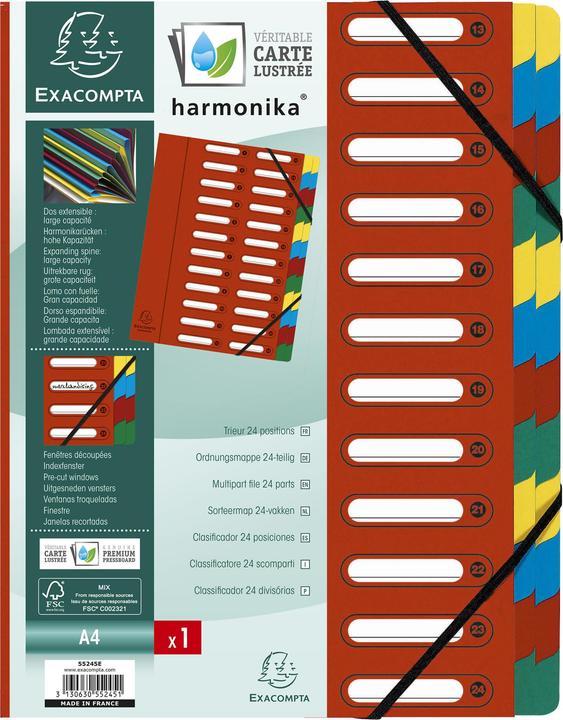 Produktbild Exacompta HARMONIKA - Ordnungsmappen A4 (A4, 1x)