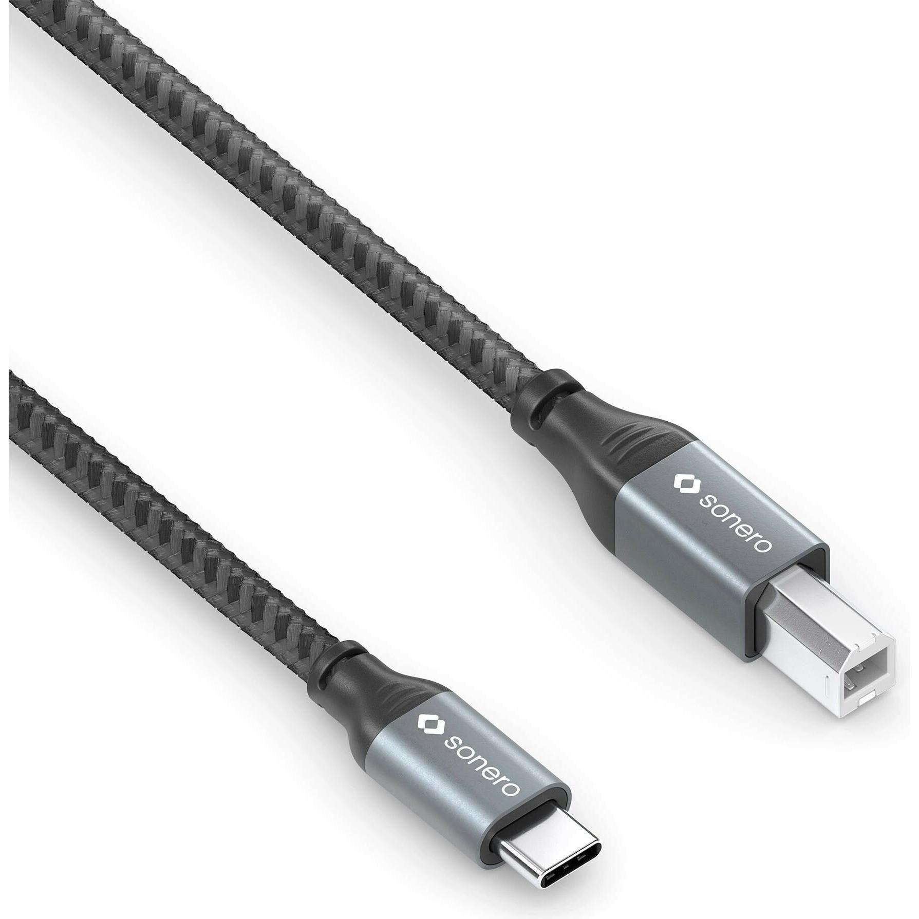 Sonero USB 2.0-Kabel USB C - USB B 5 m (5 m, USB 2.0), USB Kabel