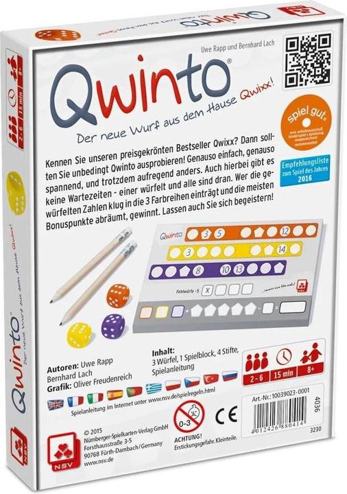 Actual product image NSV Qwinto (German, English, French, Italian)