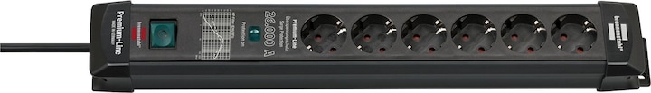 Productafbeelding Brennenstuhl Premium-Line contactdoosstrip 6-voudig met overspanningsbeveiliging tot 26.000 A met schakelaar (6 x, CEE 7/3, 1.80 m)