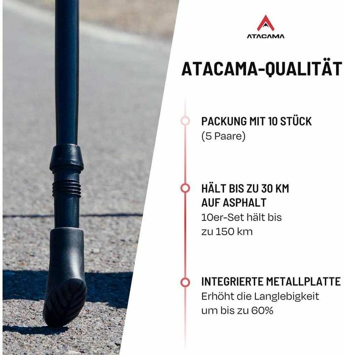 Produktbild Atacama Nordic Walking Gummipuffer Wanderstockaufsatz 10er-Set