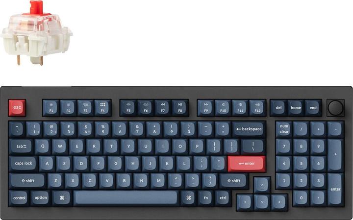 Keychron V5 Max (schwarz/blaugrau, DE-Layout, Gateron Jupiter Red, Hot-Swap, RGB) (DE)