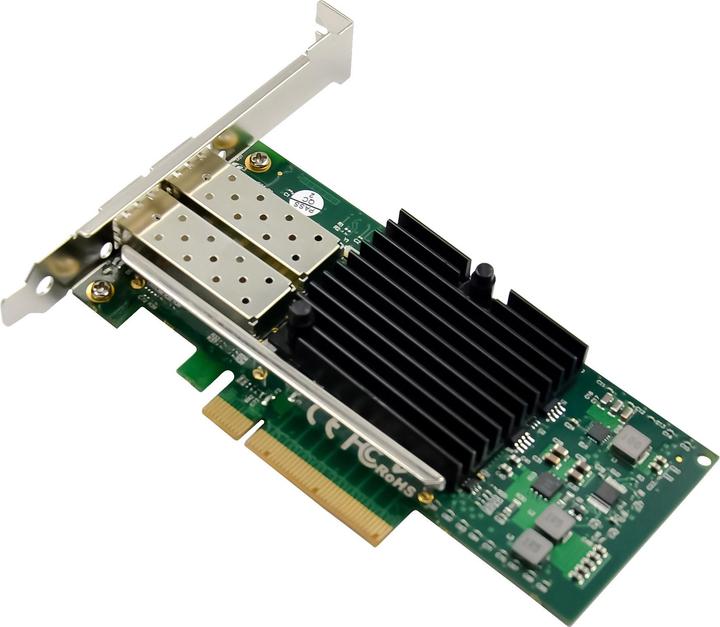 Actual product image InLine Dual 10 Gigabit network card, 2x SFP+, PCIe x8, incl. low profile slot bracket (PCI-E x8)