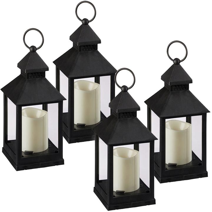 Immagine prodotto Relaxdays Lanterna con candela decorativa a LED, set di 4 pezzi (23 x 10 x 10 cm, 4 x)