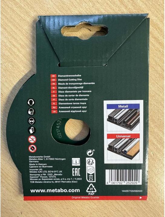 Produktbild Metabo Diamanttrennscheibe