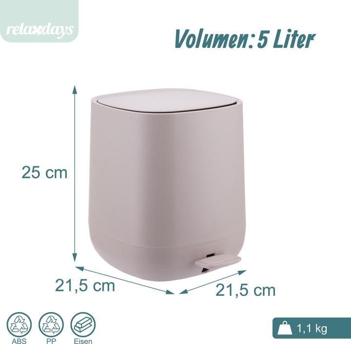 Produktbild Relaxdays Bad-Mülleimer (5 l)