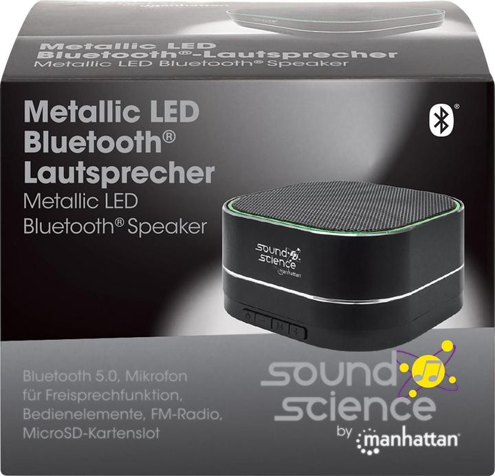Actual product image Manhattan Sound Science Metallic LED Bluetooth® Speaker (6 h, Battery operated)