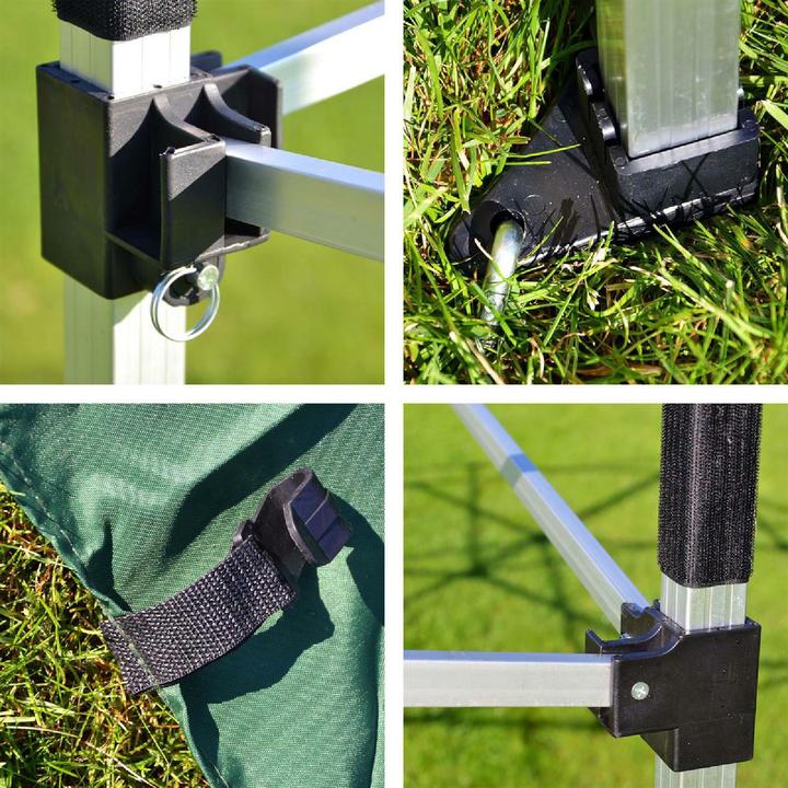 Produktbild VCM PROFI Falt Pavillon Partyzelt mit 2 Seitenteilen 3x3m grün wasserdichtes Dach (300 cm, 300 cm)