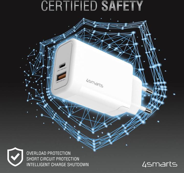 Produktbild 4smarts USB-Wandladegerät VoltPlug PD+QC 45W GaN Weiss (45 W, 2 Ports)