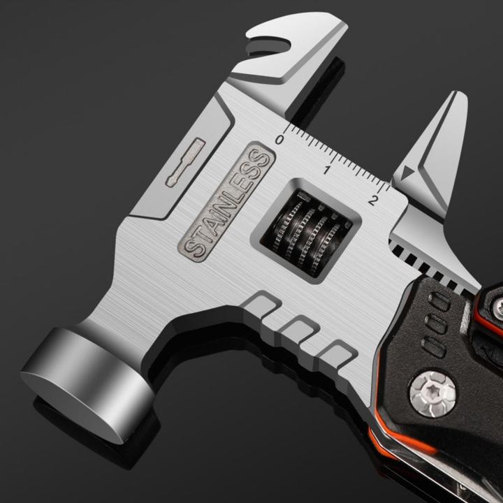 Actual product image Hermex 18in1 Multifunktionswerkzeug Multitool mit Hammer Outdoor-Werkzeug (18 Functions)
