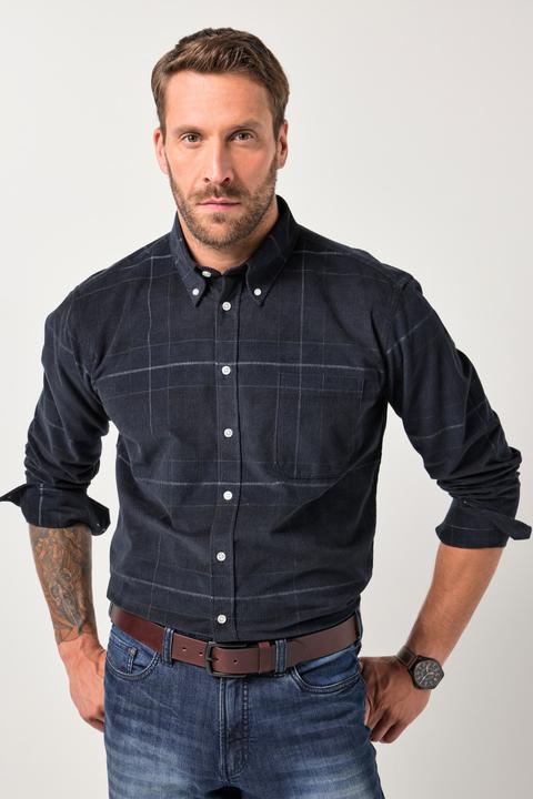 Image du produit JP1880 JP 1880 Cord-Karohemd, Langarm, Buttondown-Kragen, Modern Fit (3XL)
