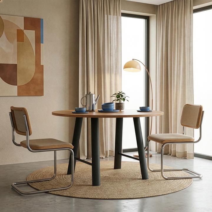 Produktbild En.Casa Tischgestell 2er Set Hullem Stahl 72x70x10 cm Schwarz