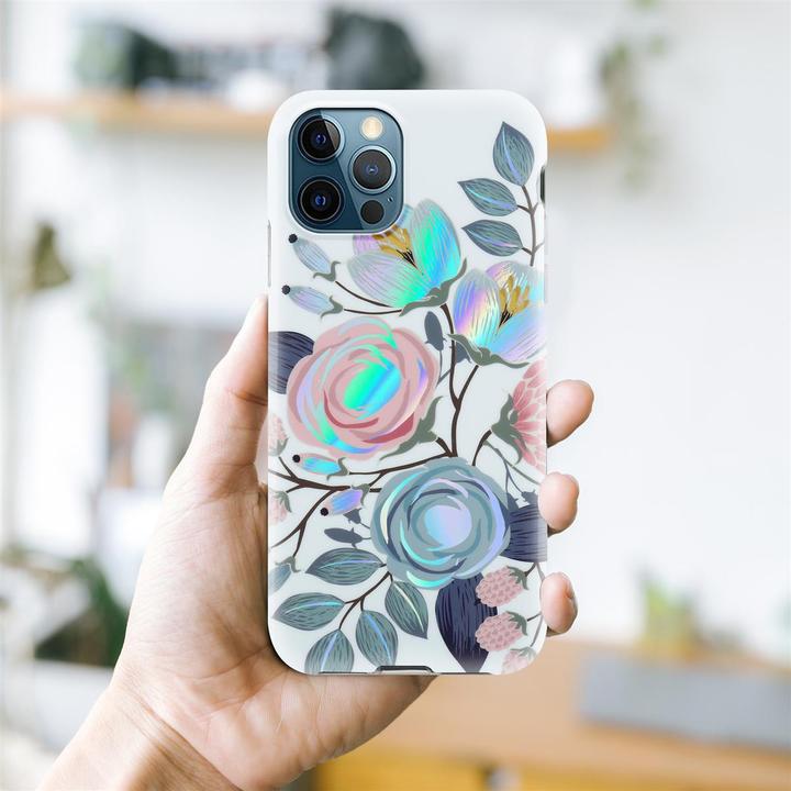 Image du produit Cadorabo Couverture IMD TPU Fleurs & Feuilles colorées (Apple iPhone 12 Pro Max)