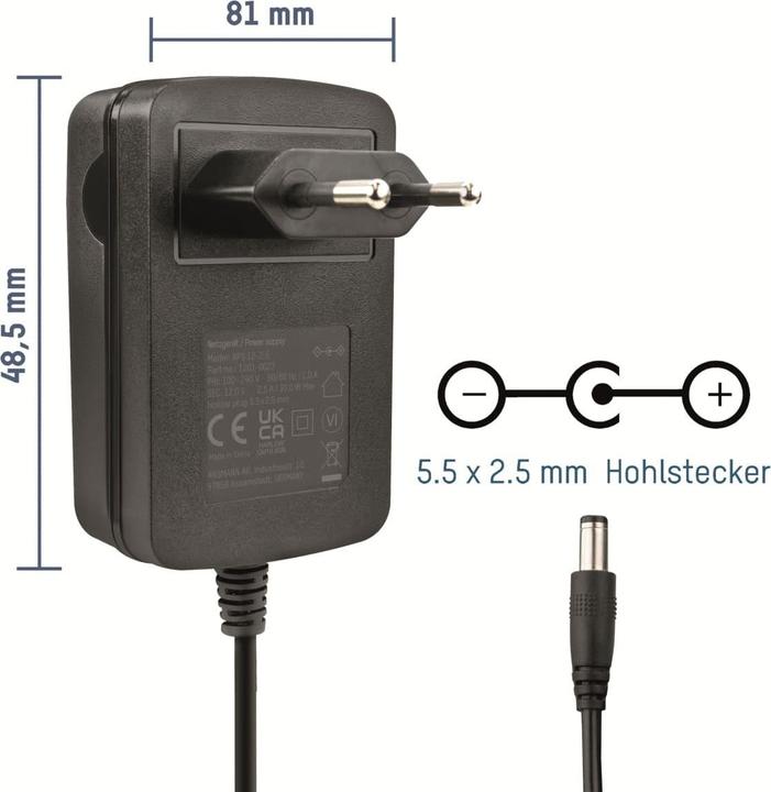 Actual product image Ansmann 12V Router Power Supply APS 12-2.5