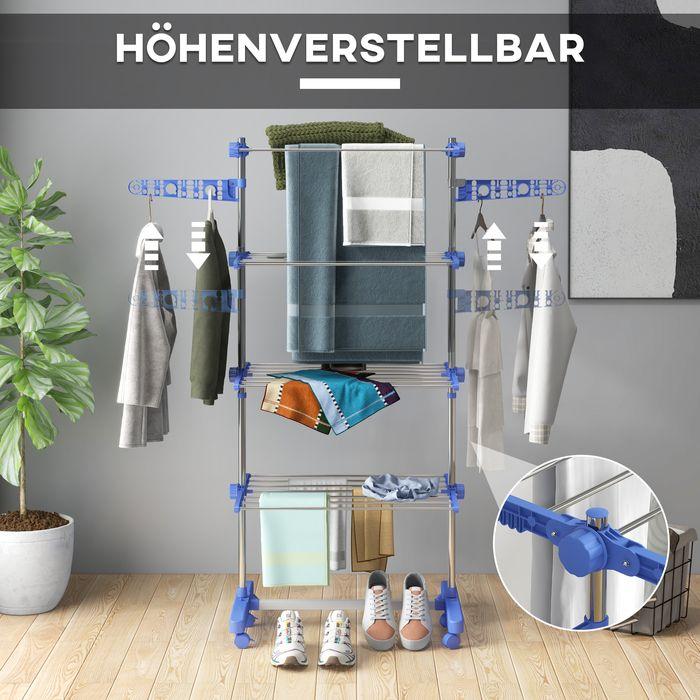 Actual product image Swisshandel24 Laundry rack with castors Tumble dryer tower, stand dryer with folding wing, laundry tower for in (0.65 m)