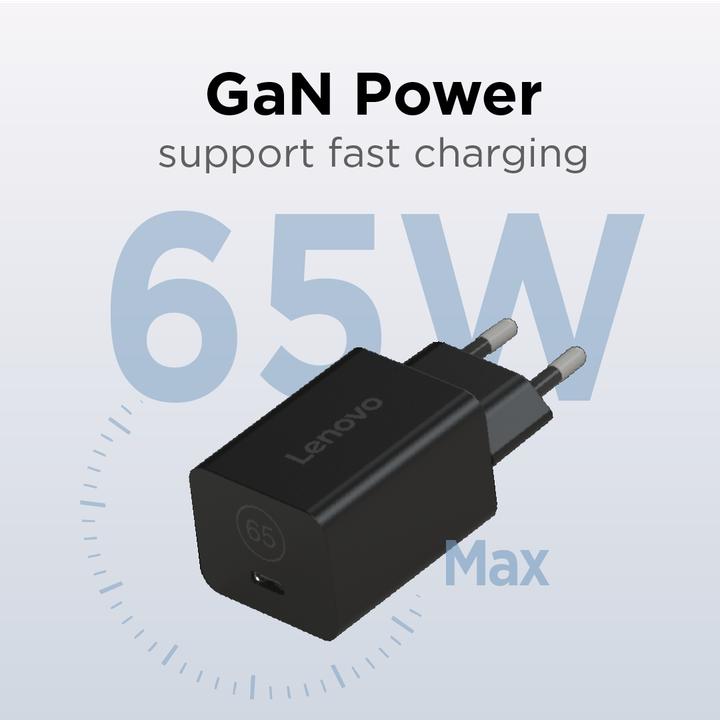 Actual product image Lenovo GaN Nano 65W Adapter (P) (65 W)