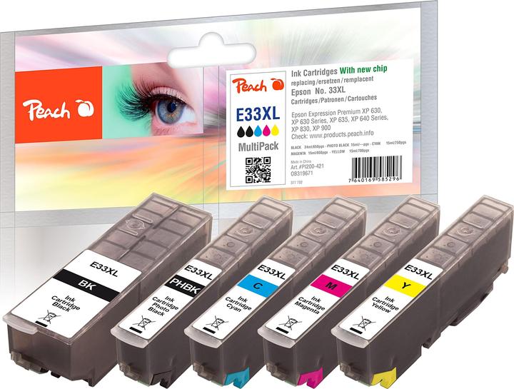 Produktbild Peach 33XL MultiP bk, c, m, y (M, Y, C, PBK, BK)