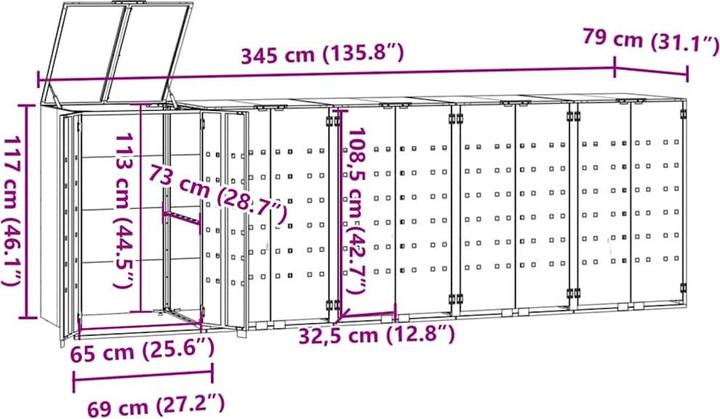 Produktbild vidaXL Mülltonnenbox