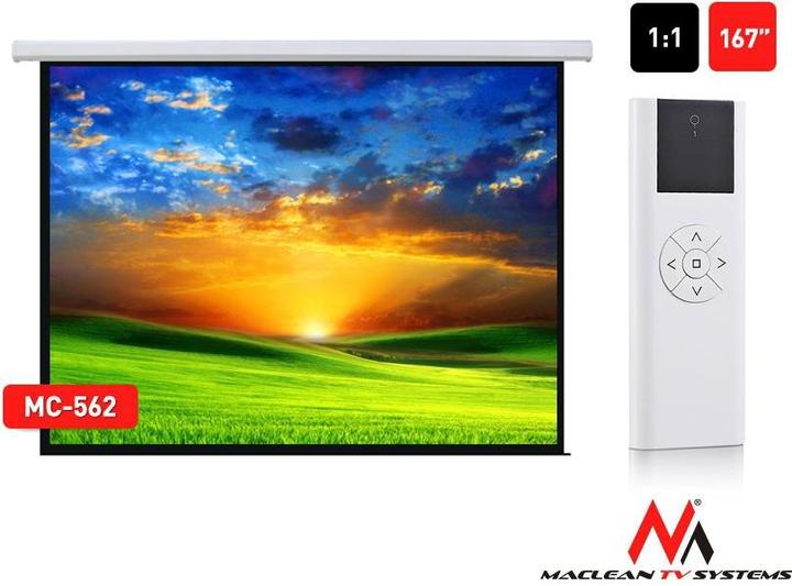 Image du produit Maclean Screen MC-562 ceiling electrically expandable 1 1 167.0" - Ecran - 424,2 cm (167.01", 1:1)