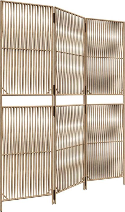 Produktbild vidaXL Paravent 5-tlg. Beige Poly Rattan,Farbe: Beige,Material: Poly