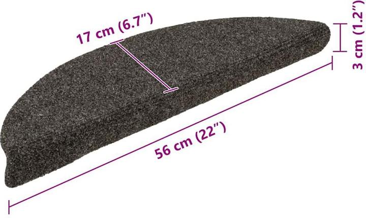 Actual product image vidaXL Step mats Self-adhesive 20 pcs. Anthracite 56x17x3 cm (56 x 17 x 3 cm)