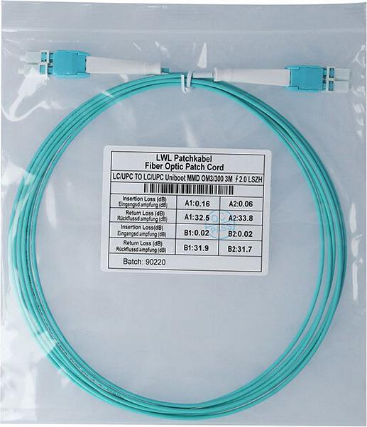 Produktbild CBO Duplex LWL Patchkabel LC Uniboot-LC Uniboot Multimode OM3 1 Meter (CAT8.2, 1 m)