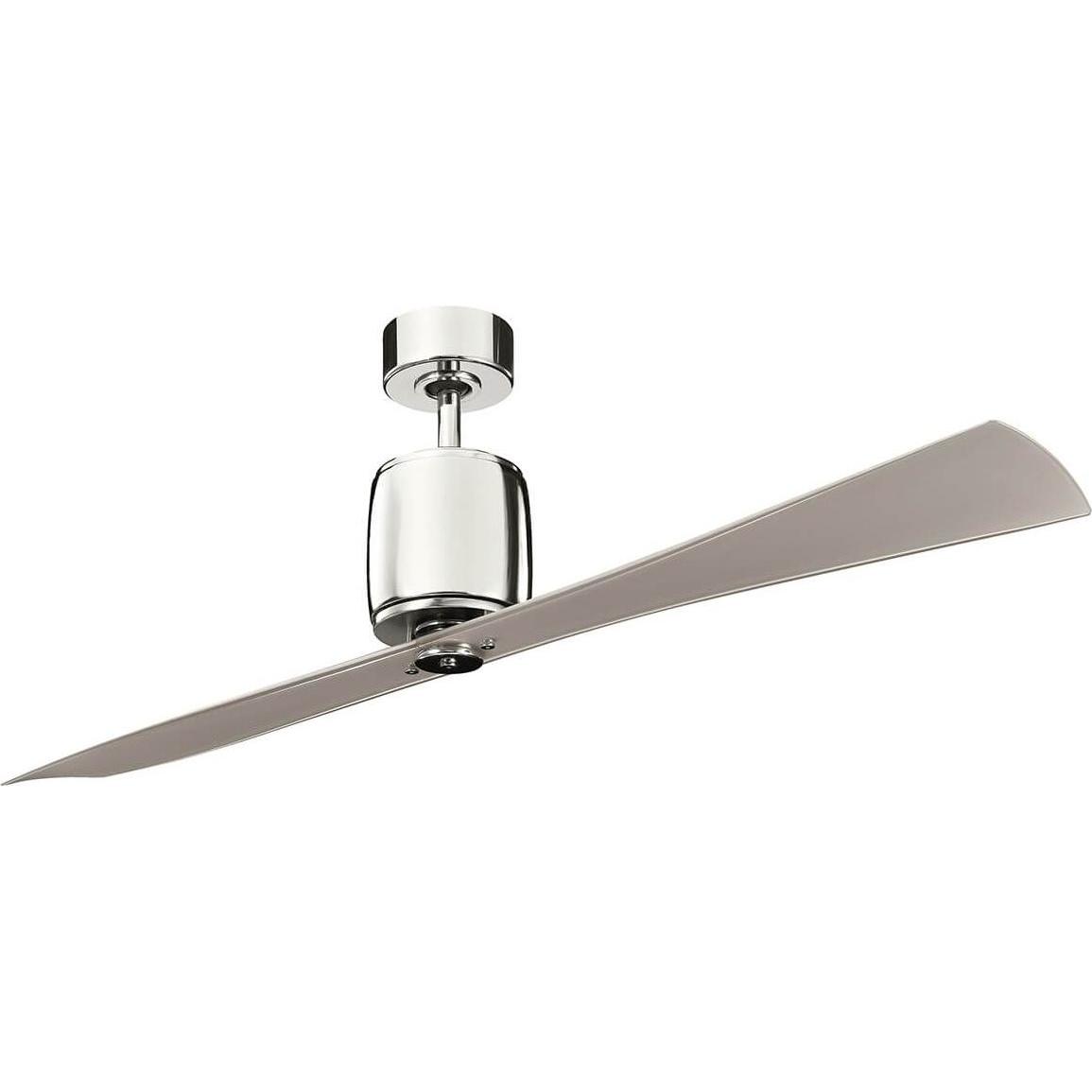 Elstead Lighting Ferron leiser Deckenventilator Ø152cm DC-Motor + Fernbedienung Champagner klar, Ventilator, Silber