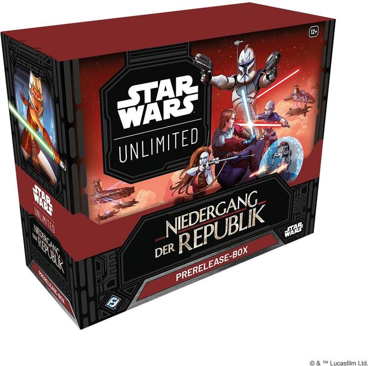 FFG FFGD3711 - Star Wars: Unlimited - Niedergang der Republik (Pre-Releasebox) (Deutsch, 2 Spieler)