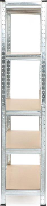 Actual product image Wiltec Heavy-duty Shelving System Zincked Boltless Steel 180x90x40cm Total Load of 875kg 5 Racks