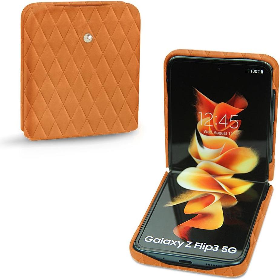 Thumbnail - Noreve Lederschutzhülle (Samsung Galaxy Z Flip3), Smartphone Hülle, Orange