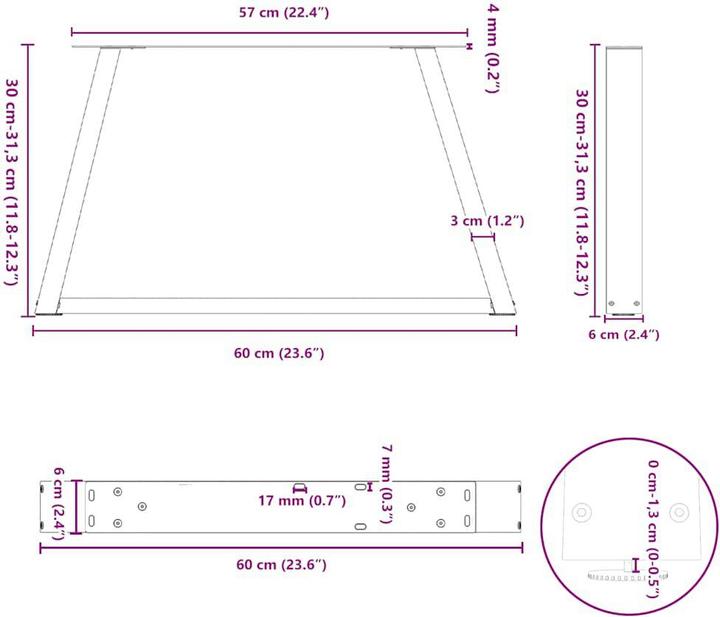 Actual product image vidaXL Couchtischbein