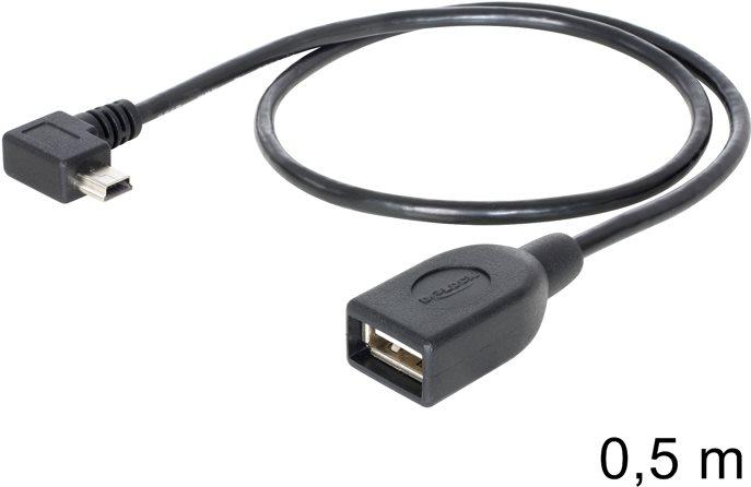 Produktbild Delock USB Mini-A - USB-A, gewinkelt, OTG (0.50 m, USB 2.0)