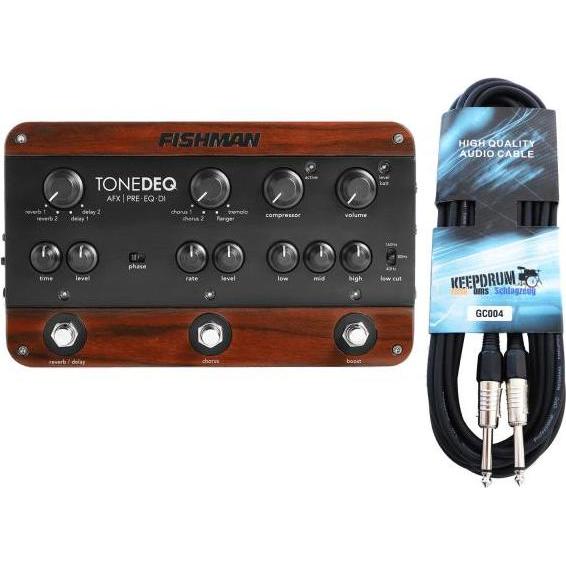 Fishman Tone DEQ AFX Vorverstärker für Gitarre mit Kabel (Gitarre), Instrumentenverstärker