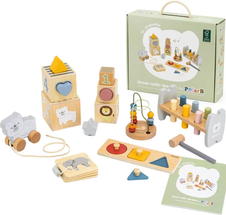 PolarB Coffret Bébé – Coffret de jouets d'éveil pour bébés et tout-petits (0-18 mois)